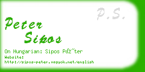 peter sipos business card